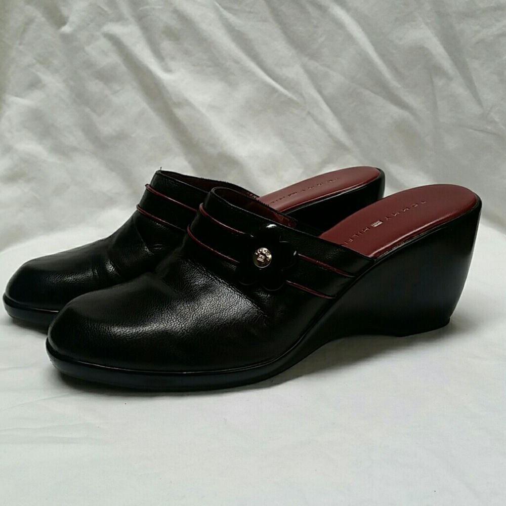 ️Tommy Hilfiger Leather Mules/Clogs Size 7M - Picture 6 of 8